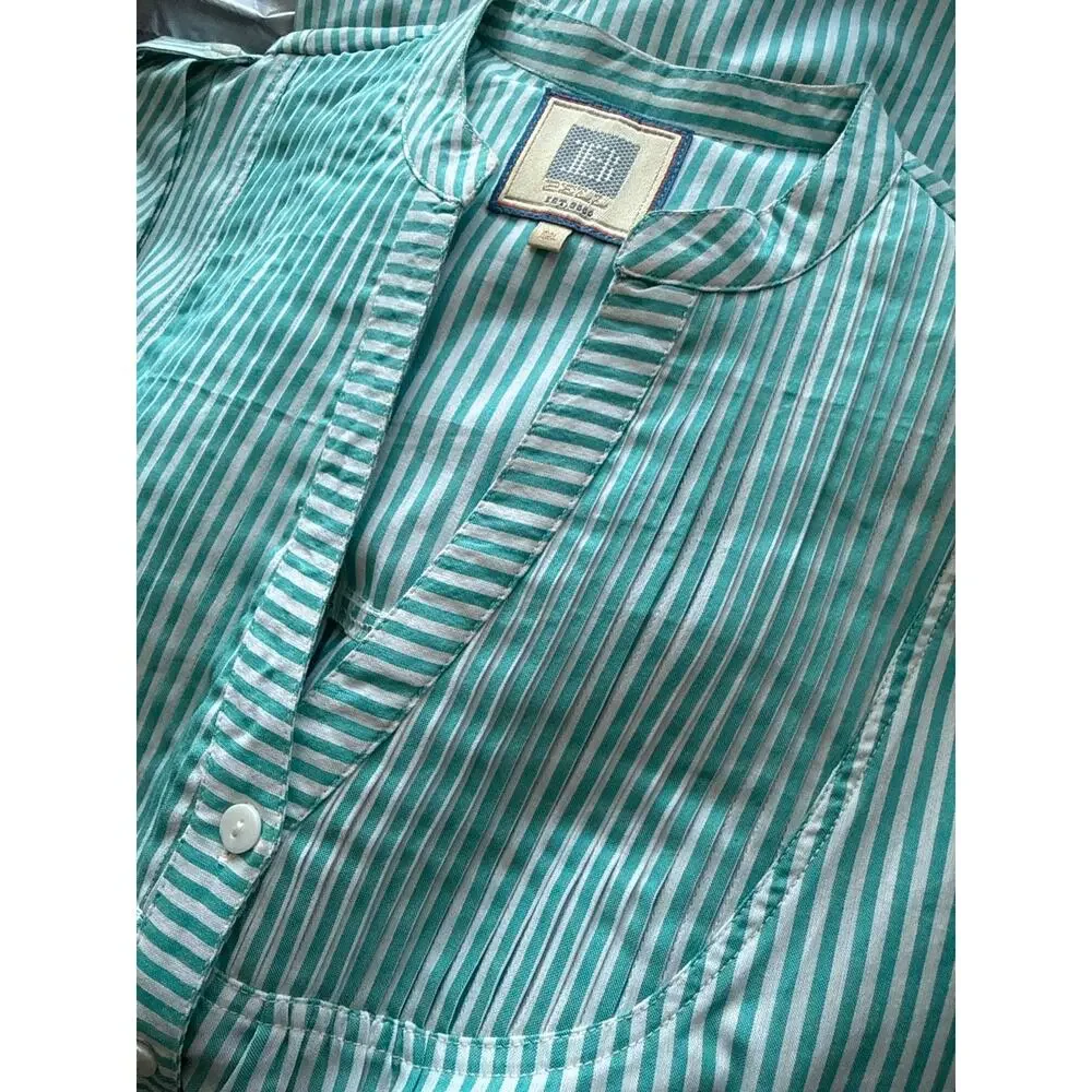 Bell by Alicia Bell Kat Mini‎ Dress Green & White Preppy Striped Size Medium - Picture 12 of 12